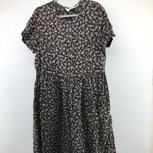 Vintage Eddie Bauer Boho Floral Maxi Linen Dress